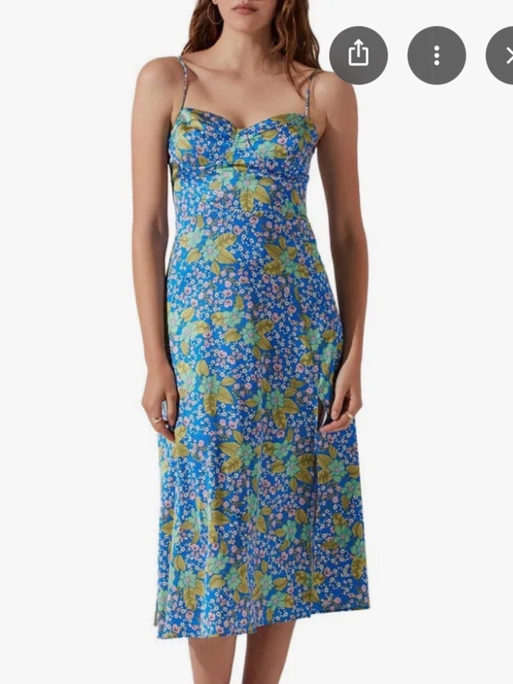 ASTR The Label Blue Floral Slip Dress